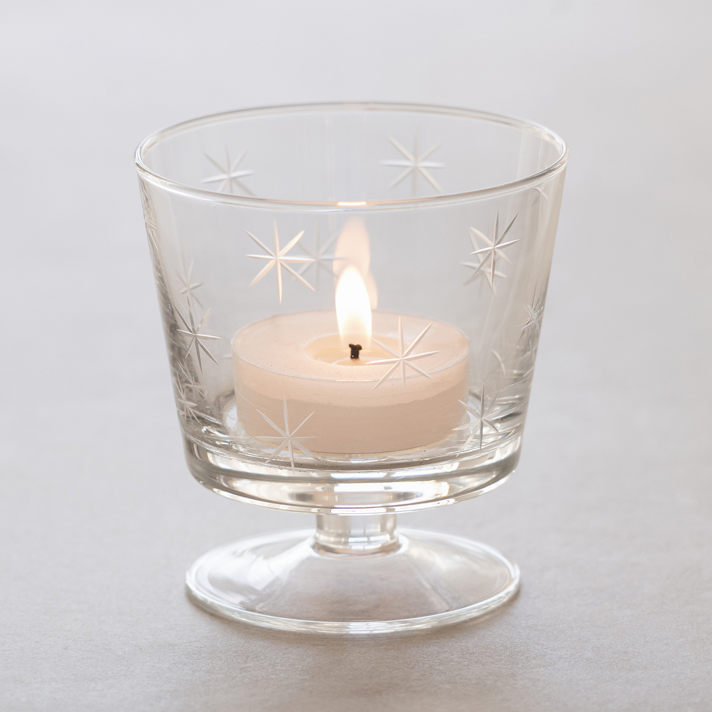 Windlicht aus mundgeblasenem Glas Sternenkelch Windlicht aus mundgeblasenem Glas Sternenkelch