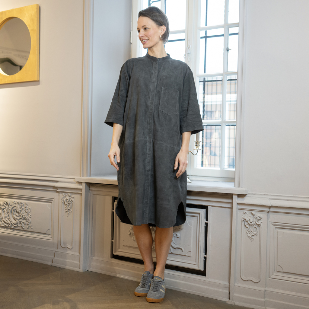 Depeche Wildlederkleid Steel Gr. 38 Depeche Wildlederkleid Steel Gr. 38