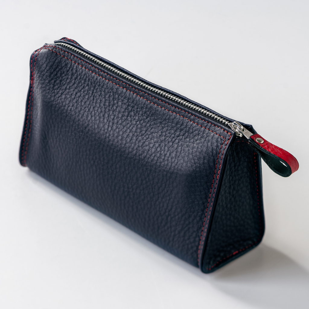 Hammann Kosmetiktasche Hirschleder Blau/Rot Hammann Kosmetiktasche Hirschleder Blau/Rot