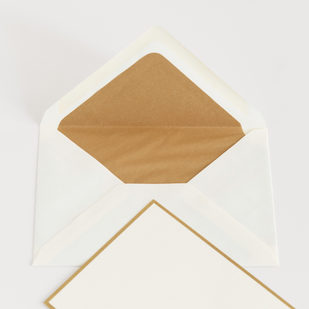 25 A6 Karten & Umschläge Crown Mill Creme/Gold 25 A6 Karten & Umschläge Crown Mill Creme/Gold