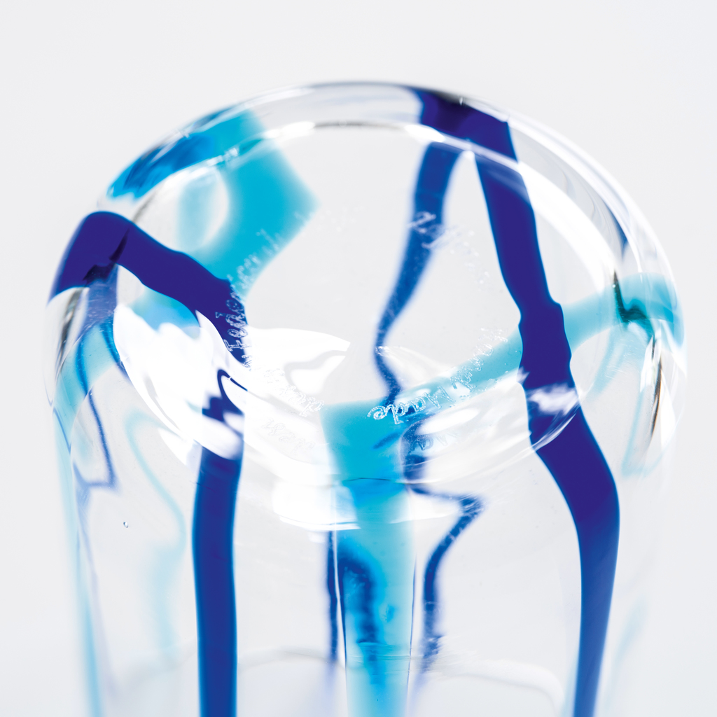Zafferano Trinkglas Streifen Aquamarin / Blau 6er-Set - 2