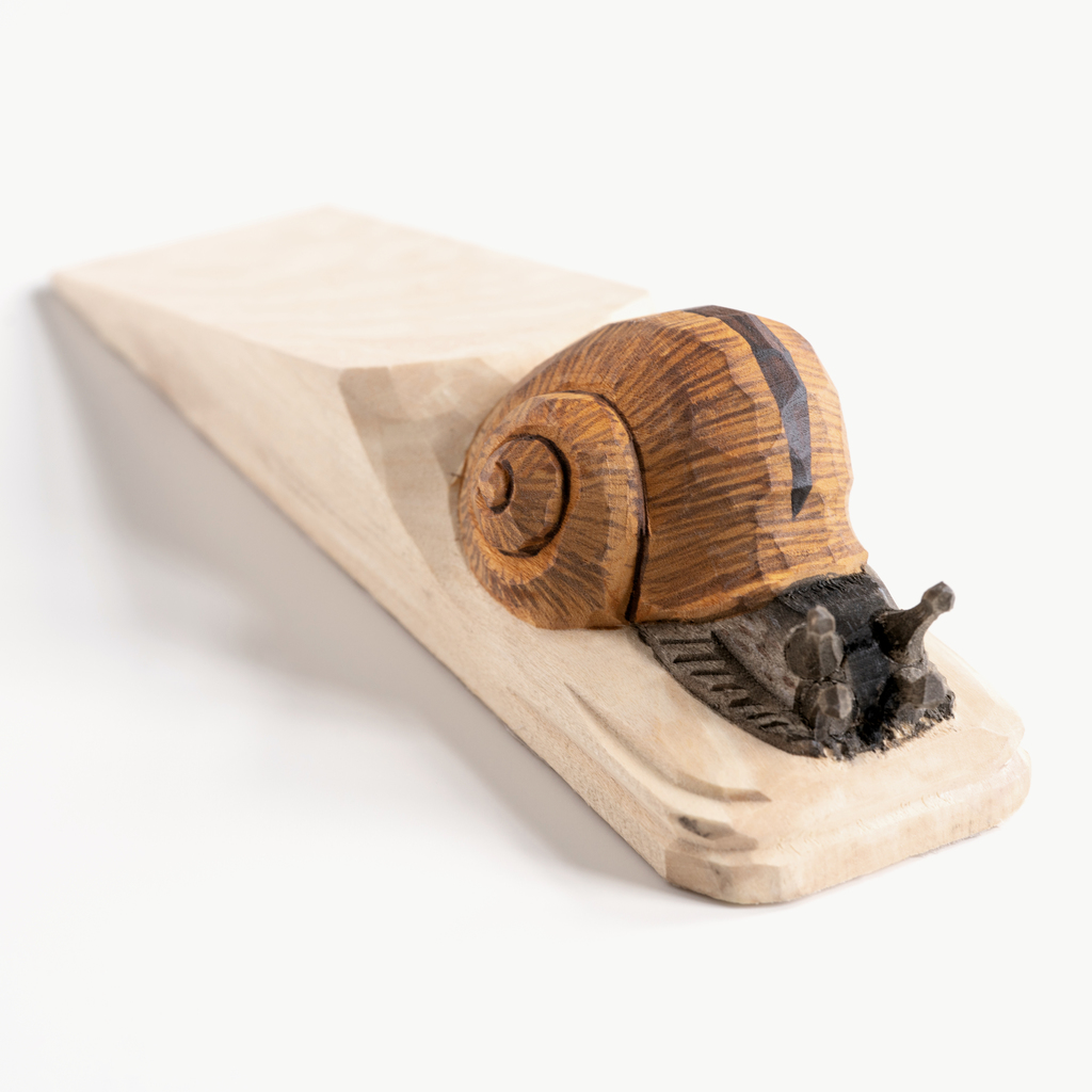 Handgeschnitzter Türstopper Schnecke Handgeschnitzter Türstopper Schnecke