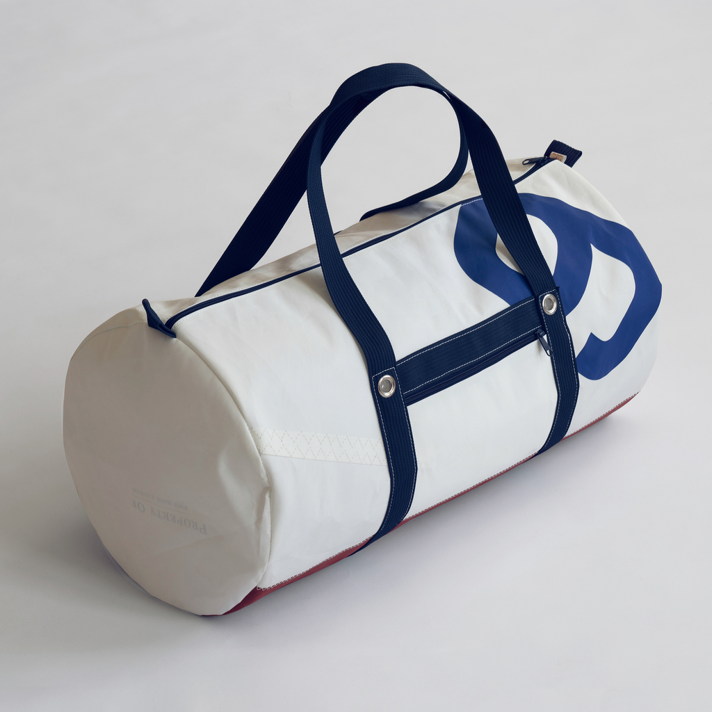 Tasche aus Segeltuch groß mit blauer Nummer Tasche aus Segeltuch groß mit blauer Nummer