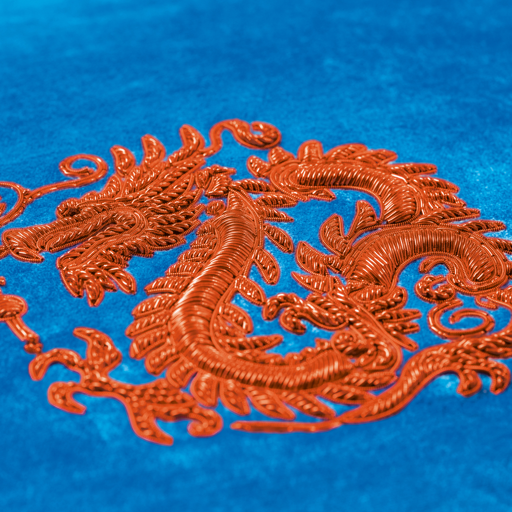Samtkissen Drache Orange