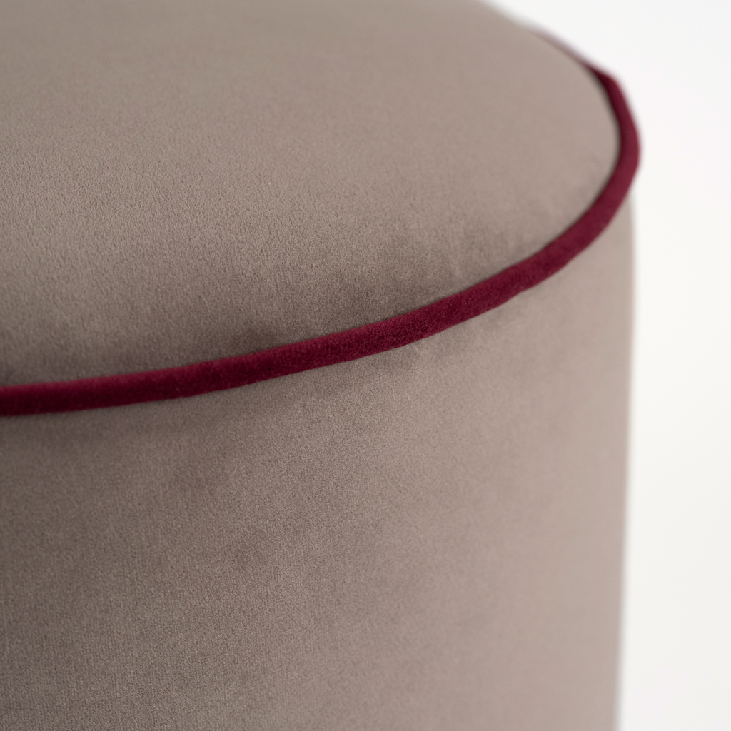 Samtpouf Audrey Sand / Weinrot - 2