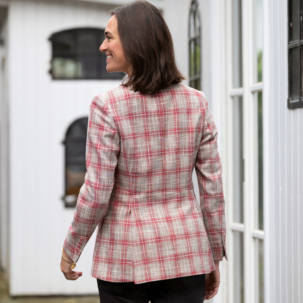 Risby & Leckonfield Blazer rot/beige Gr. 36 - 2