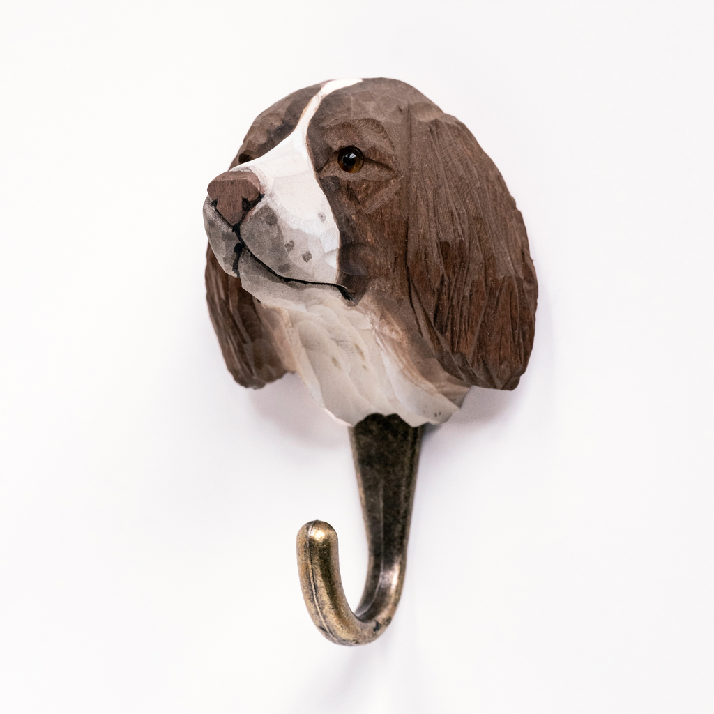 Handgeschnitzter Kleiderhaken Springer Spaniel Handgeschnitzter Kleiderhaken Springer Spaniel