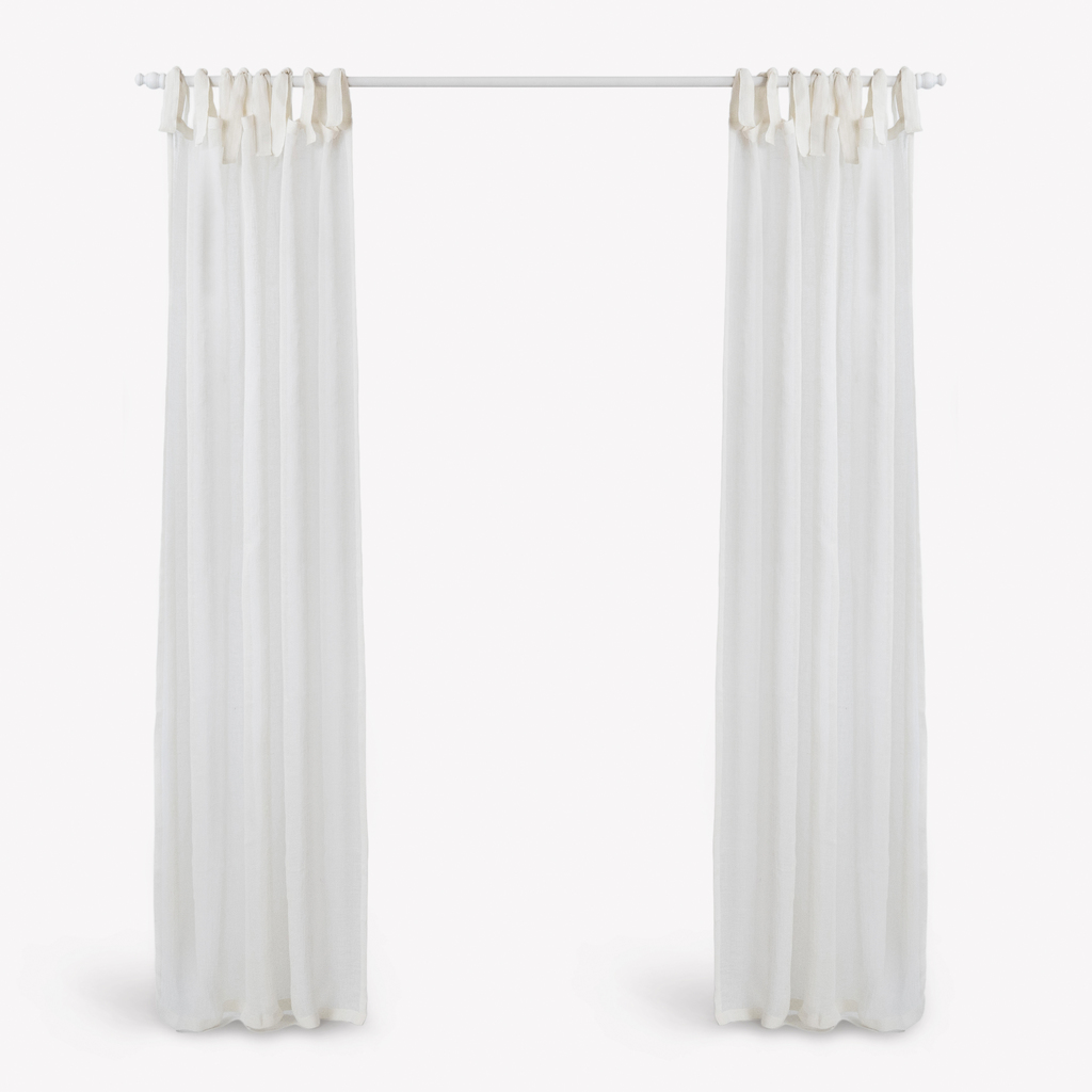 Leinenvorhang, Transparent, Offwhite 140 x 240 cm