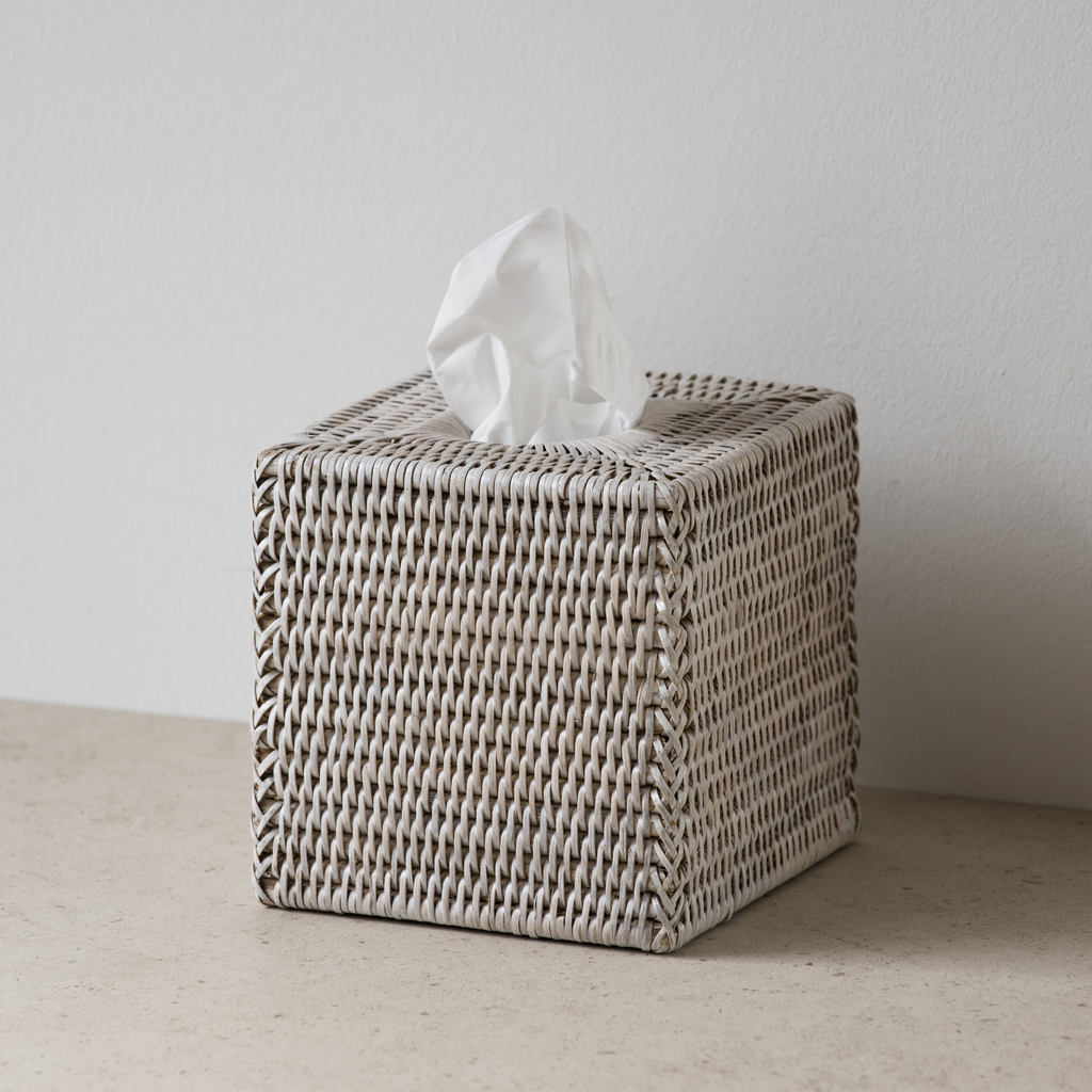 Kosmetiktuch-Box quadratisch Rattangeflecht Kosmetiktuch-Box quadratisch Rattangeflecht