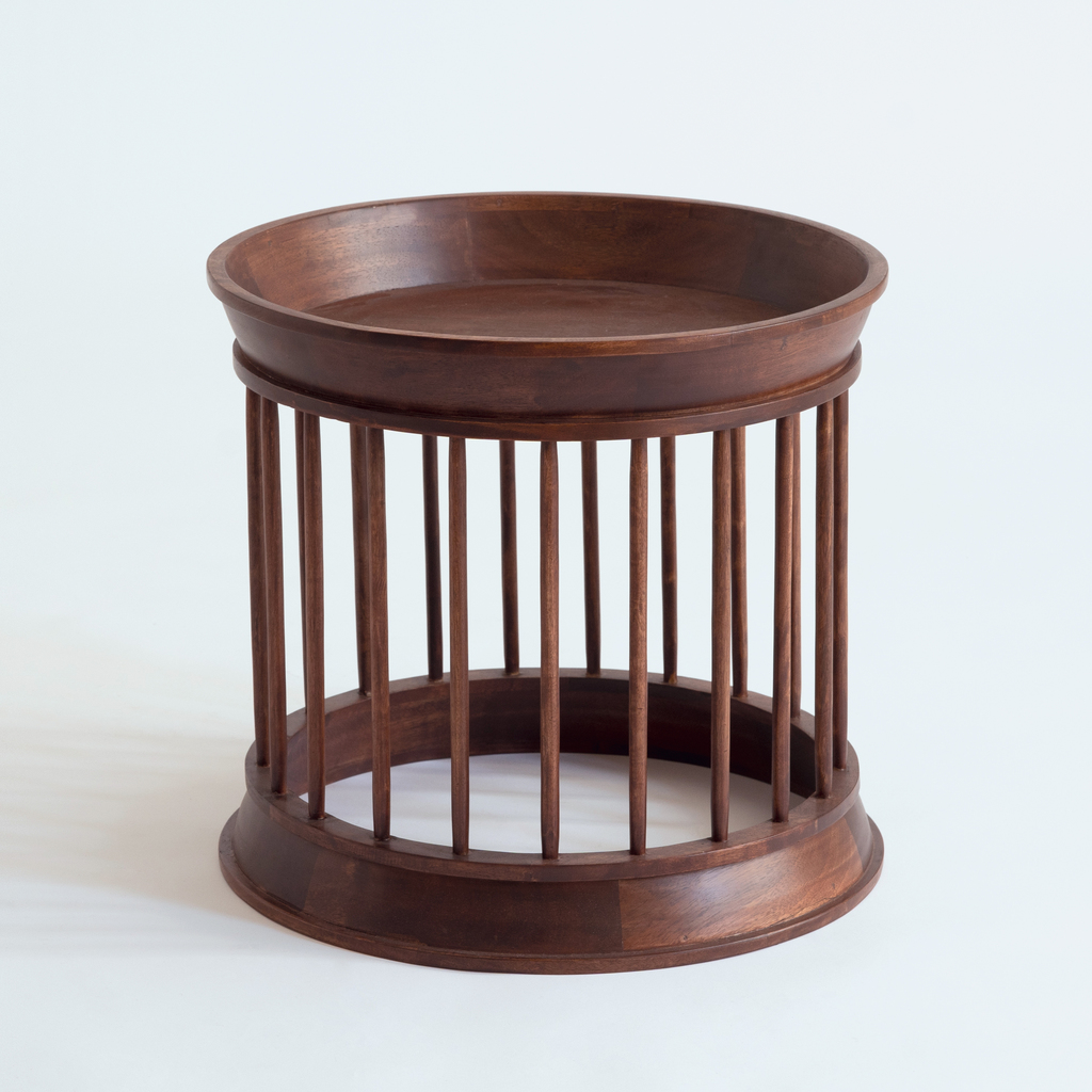 Beistelltisch Cage Mango dunkel gebeizt Beistelltisch Cage Mango dunkel gebeizt