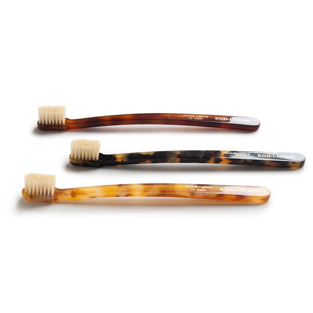 Koh-i-Noor Zahnbürsten mit Naturborsten Dunkles Horn - 2