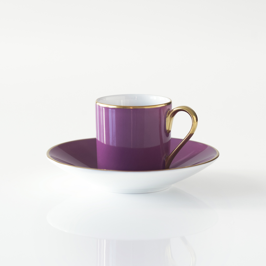 Porcelaine de Limoges Mokkatasse mit Golddekor Amethyst Porcelaine de Limoges Mokkatasse mit Golddekor Amethyst