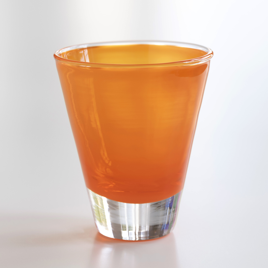 Eric Lindgren 1990 Les Coniques Trinkglas Orange