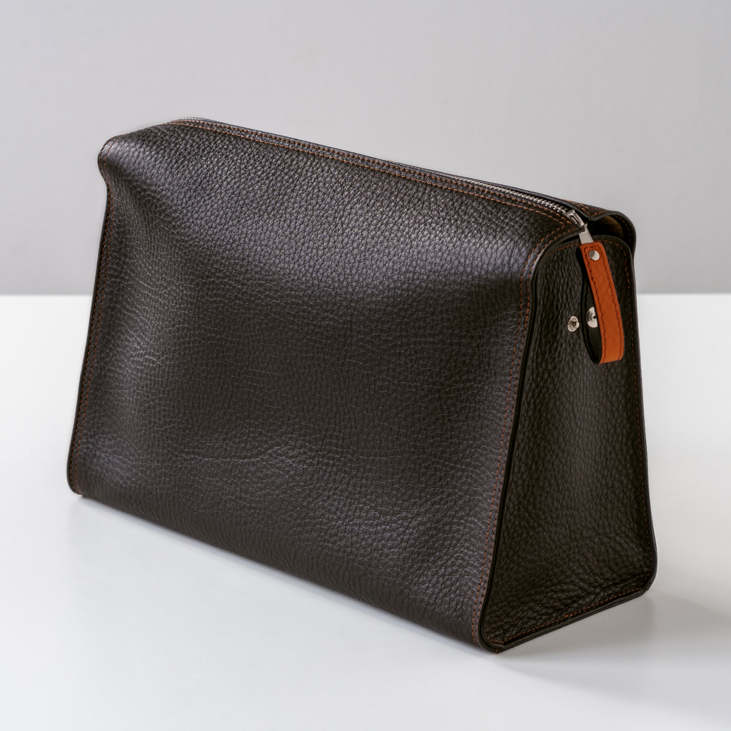 Hammann Kulturtasche Hirschleder Braun/Orange Hammann Kulturtasche Hirschleder Braun/Orange