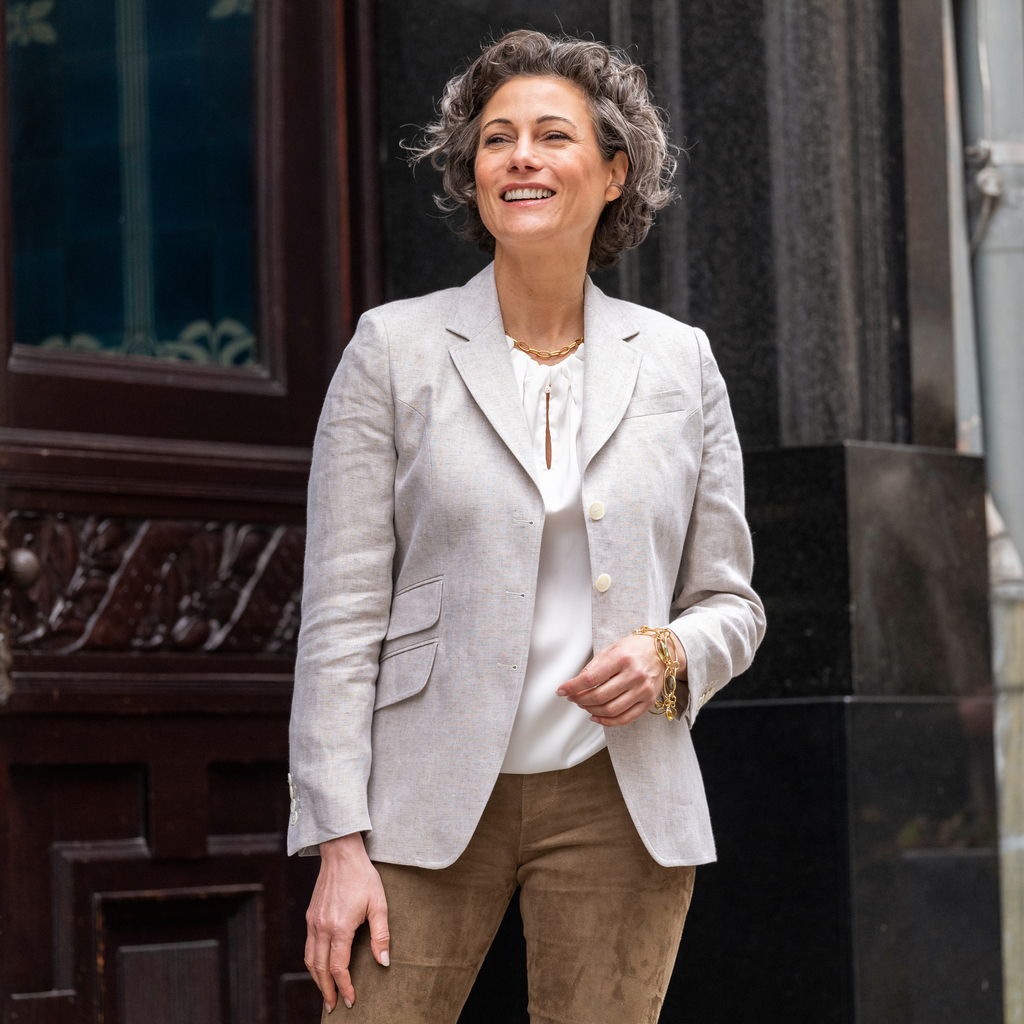 Risby & Leckonfield Damenblazer Beige Gr. 42 Risby & Leckonfield Damenblazer Beige Gr. 42