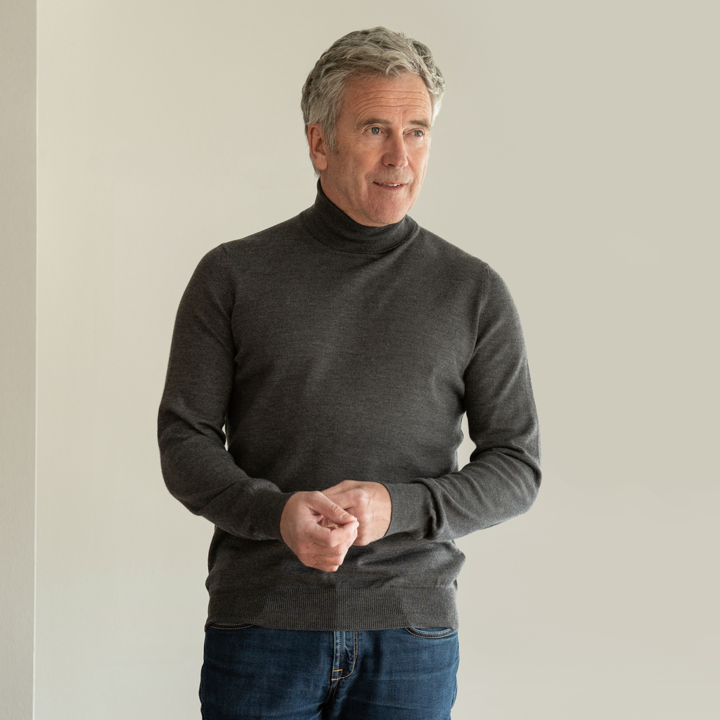 Gran Sasso Rollkragenpullover Anthrazit Gr. 48
