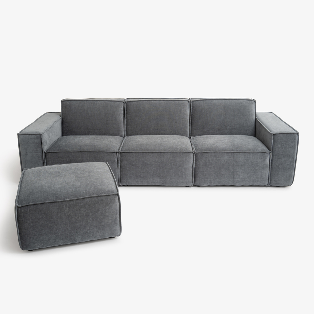 Modulares Sofa Estrade 4-Sitzer Kieselgrau