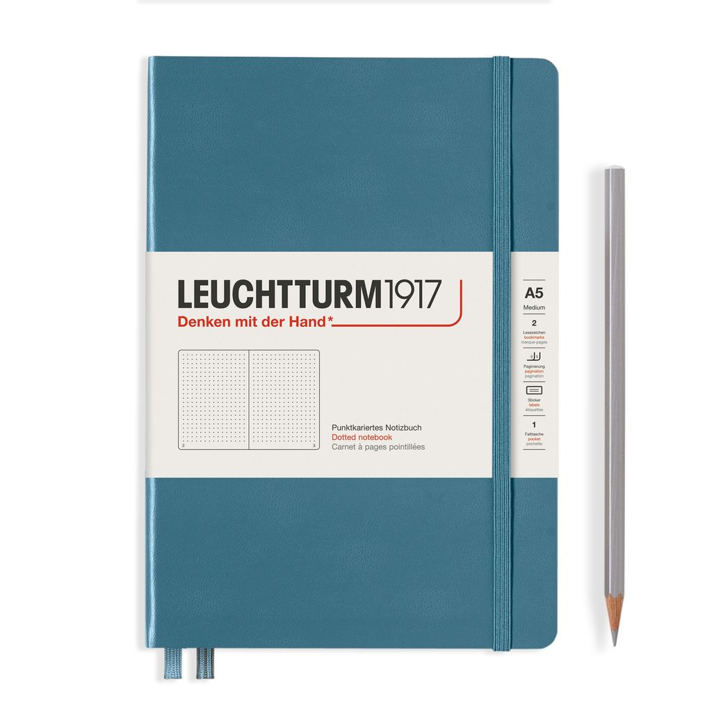 Leuchtturm1917 Notizbuch A5 dotted Stone Blue