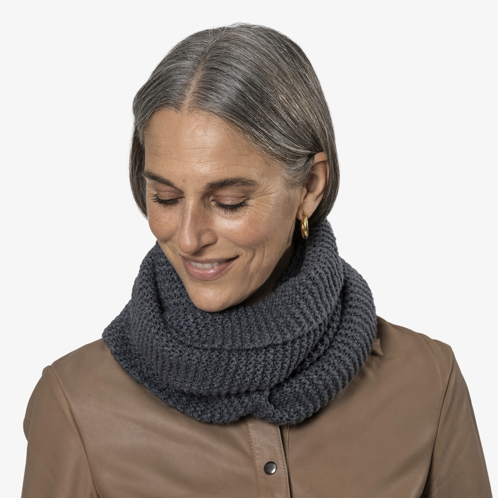 Schlauchschal aus Seide Dunkelgrau - 2