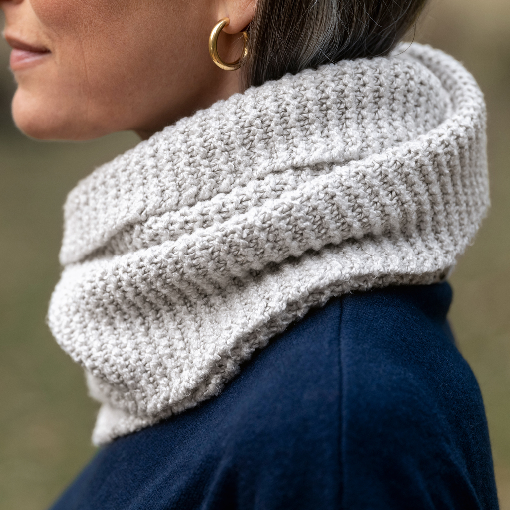 Schlauchschal aus Seide Lichtgrau - 3