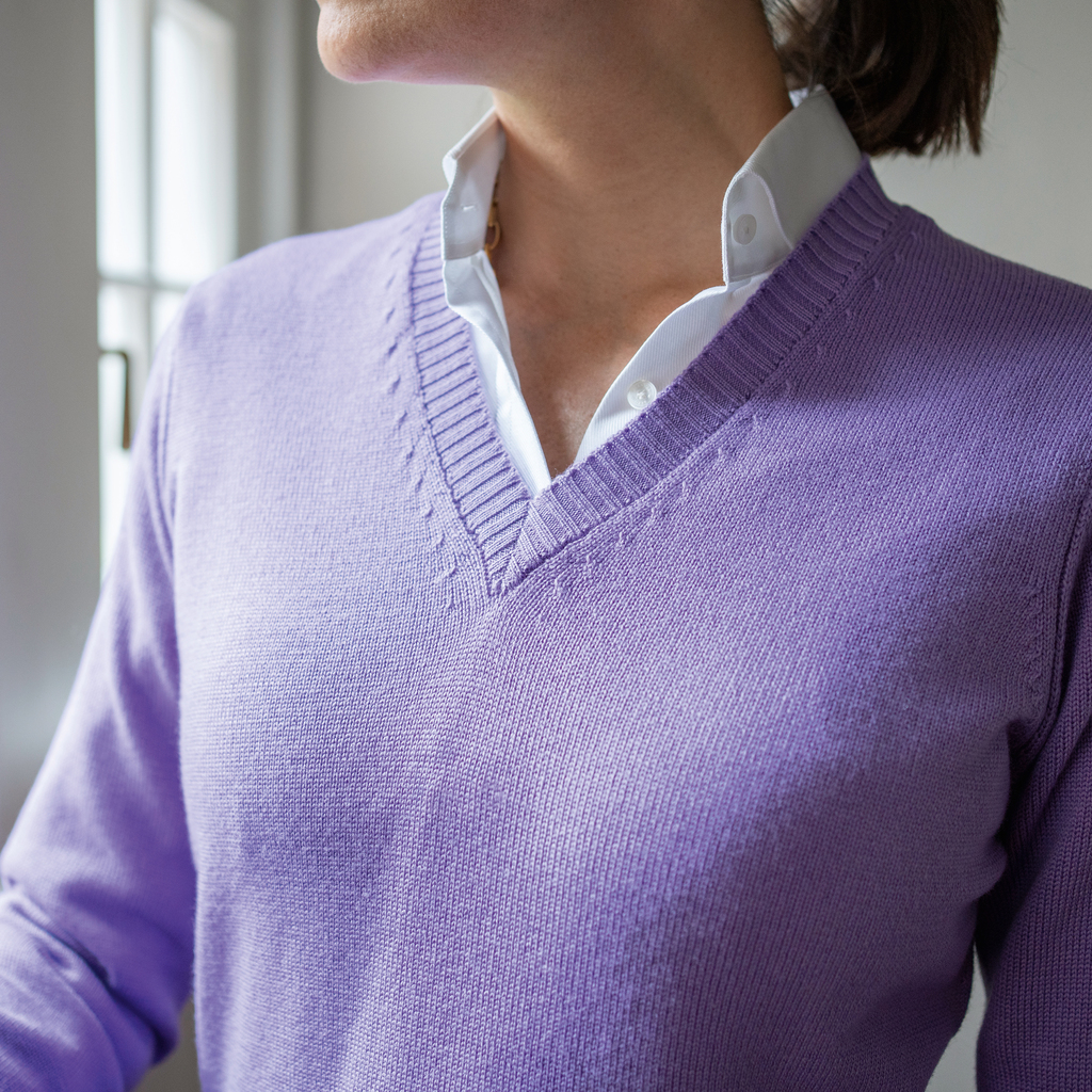 Merino-Pullover von William Lockie Lavender Gr. S - 4