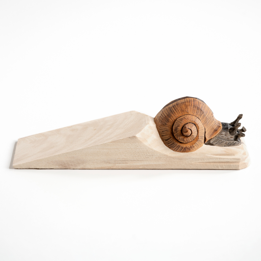 Handgeschnitzter Türstopper Schnecke - 3