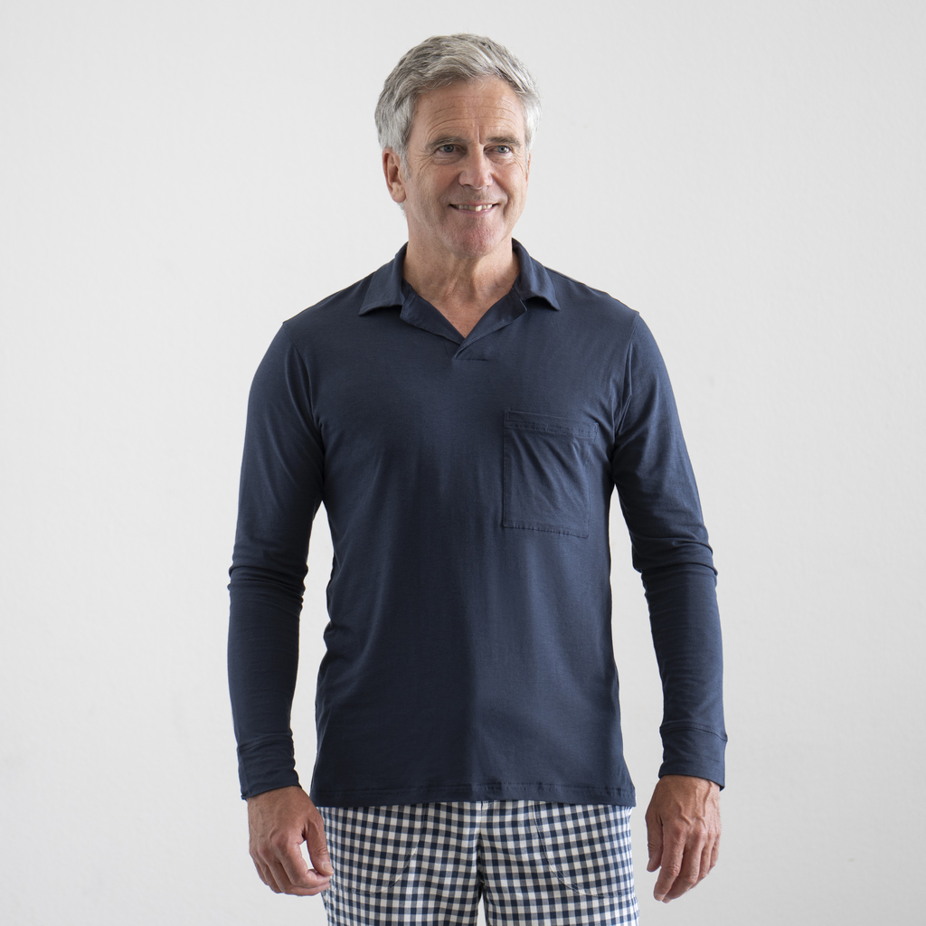 Sunday in Bed X Torquato Pyjamashirt Morris Dunkelblau L Sunday in Bed X Torquato Pyjamashirt Morris Dunkelblau L