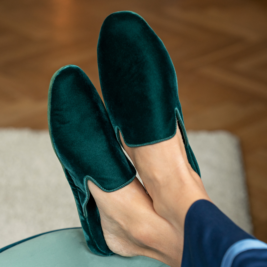 Hoomie Samtslipper Château Damen Green Gr. 37 - 2