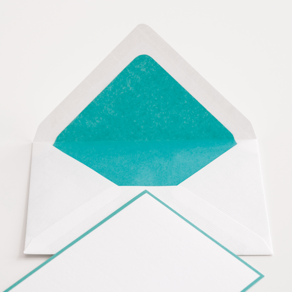 25 A6 Karten & Umschläge Crown Mill Weiß/Türkis 25 A6 Karten & Umschläge Crown Mill Weiß/Türkis