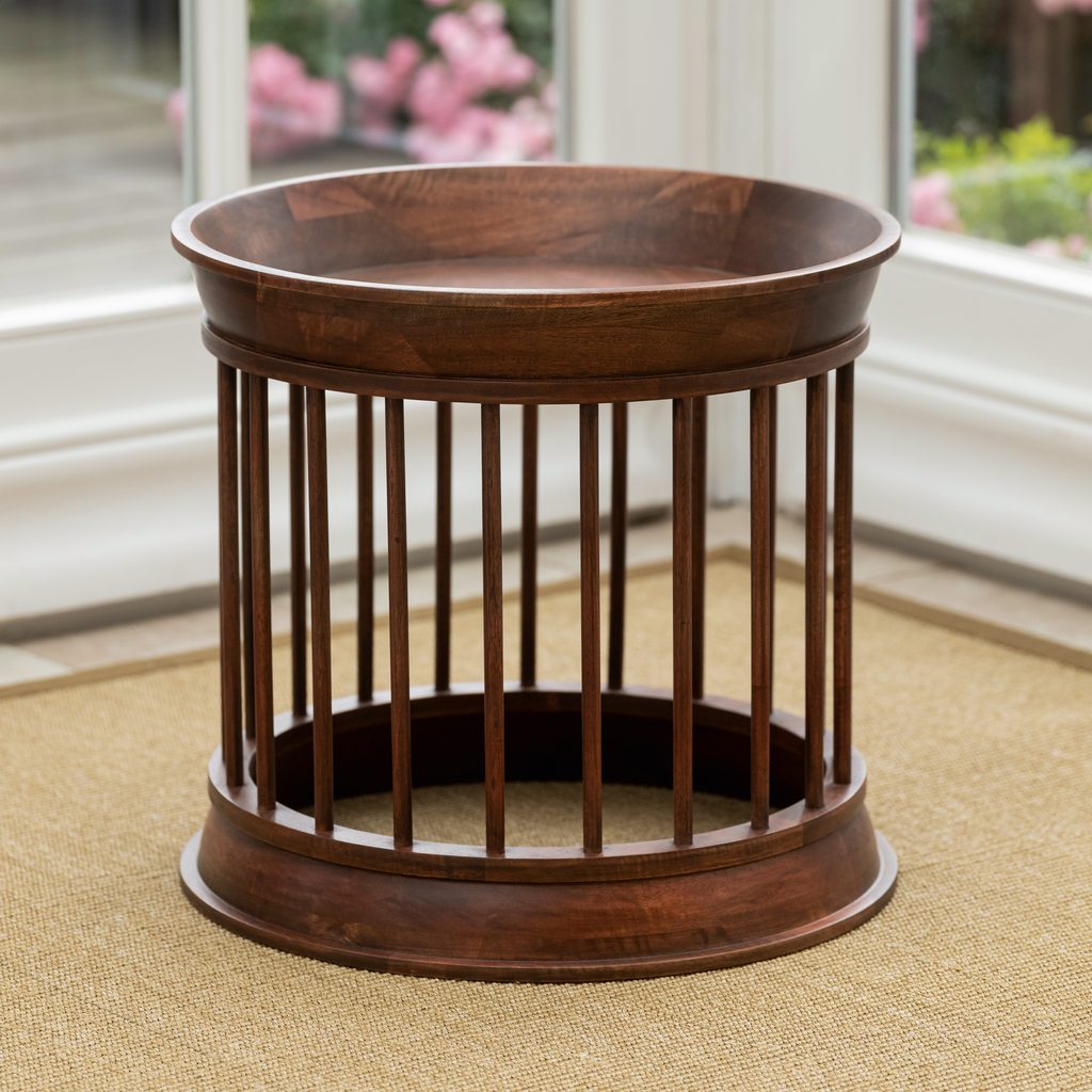 Beistelltisch Cage Mango dunkel gebeizt - 2 Beistelltisch Cage Mango dunkel gebeizt - 2