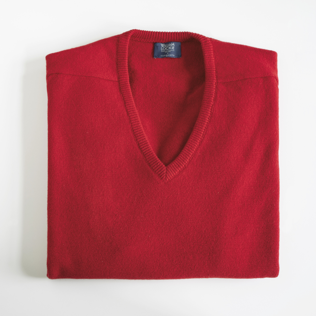 Lambswool-Pullover mit V-Ausschnitt Chianti Gr. 52