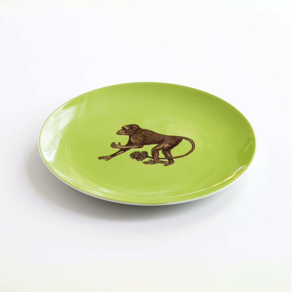Somerset Frühstücksteller Affe auf hellgrünem Grund Somerset Frühstücksteller Affe auf hellgrünem Grund