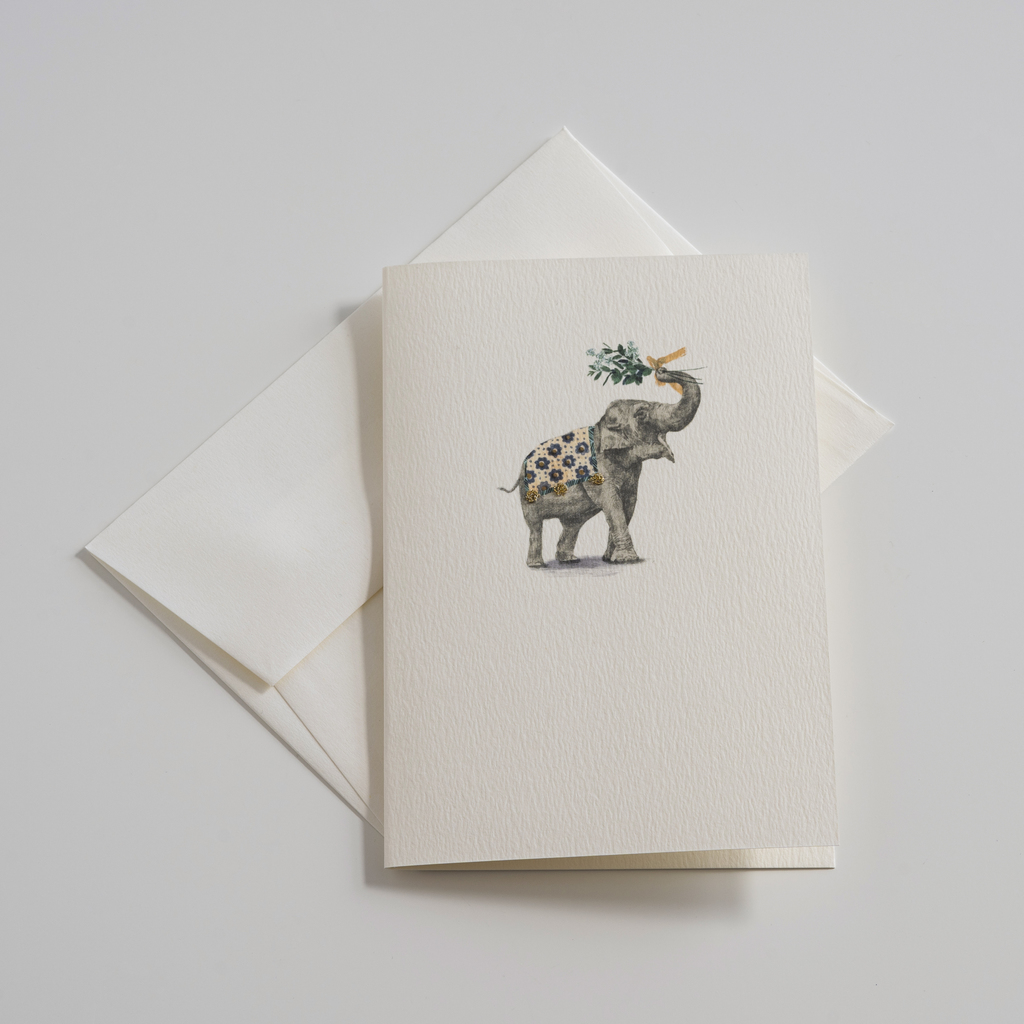 Bestickte Glückwunschkarten Elefant Bestickte Glückwunschkarten Elefant