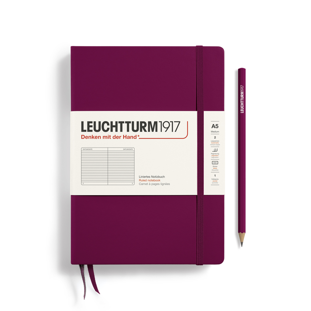 Leuchtturm1917 Notizbuch A5 liniert Port Red