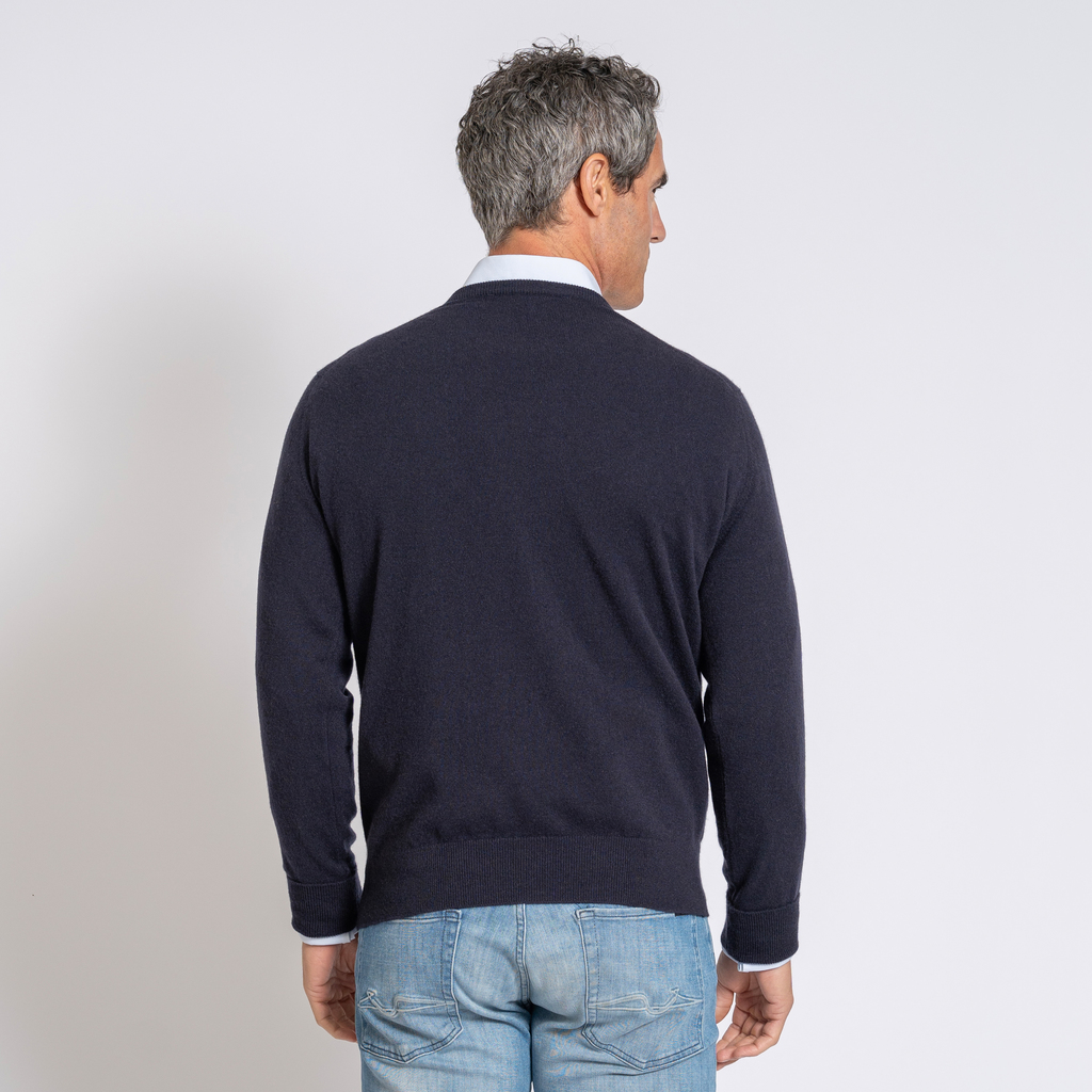 William Lockie X Torquato Rundhals Kaschmir Dark Navy 50 - 2