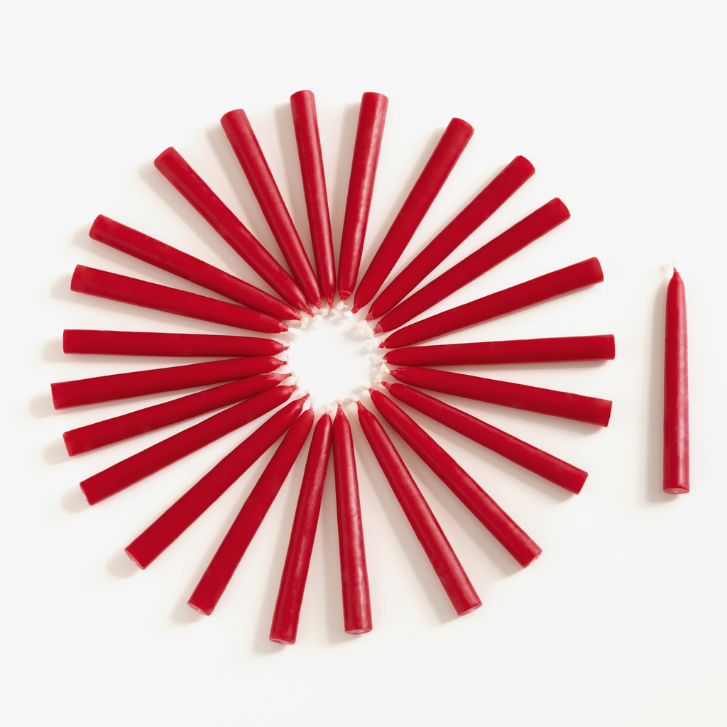 Christbaumkerzen aus Bienenwachs Rot - 3