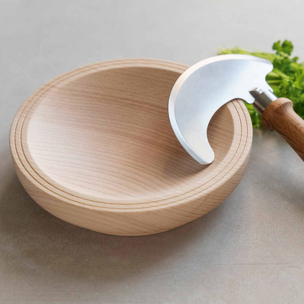 Thuner Kräutermesser mit Holzschale - 2 Thuner Kräutermesser mit Holzschale - 2