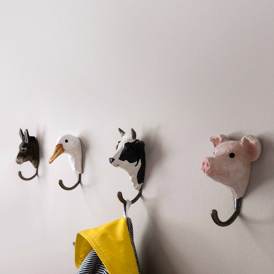 Handgeschnitzter Kleiderhaken Kuh - 4 Handgeschnitzter Kleiderhaken Kuh - 4