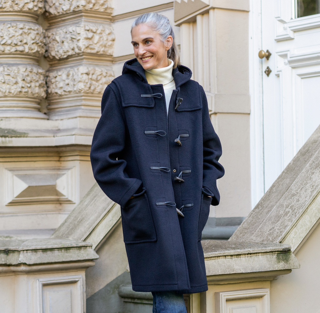 Gloverall Dufflecoat Damen Navy / Blackwatch Tartan S - 2