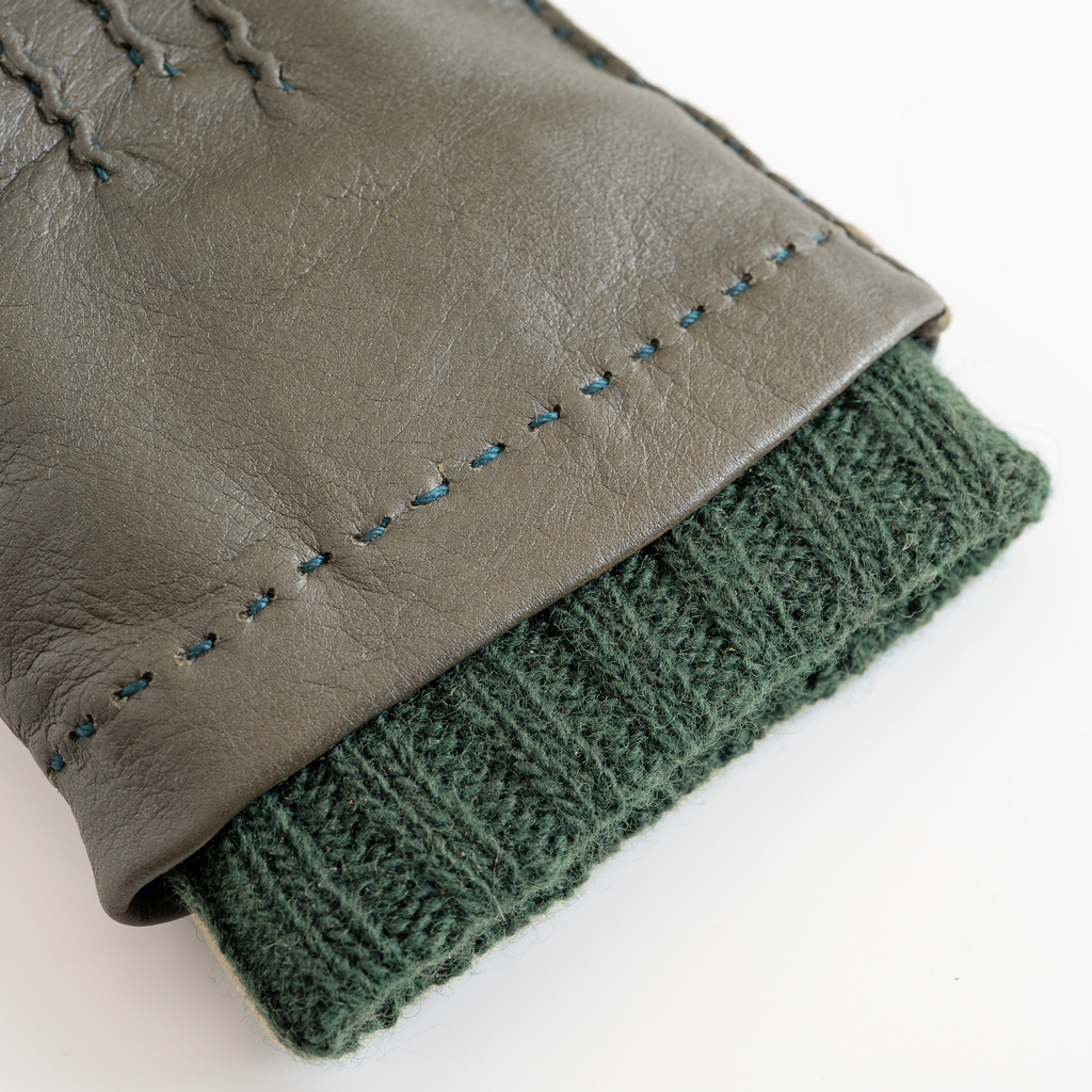 Damenhandschuhe khaki/dunkelgrün Gr 6,5 - 2