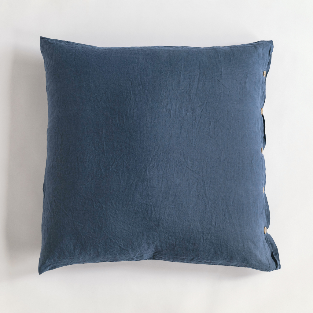 Leinenbettwäsche Stonewashed Louredo Blau 80 x 80 cm Leinenbettwäsche Stonewashed Louredo Blau 80 x 80 cm