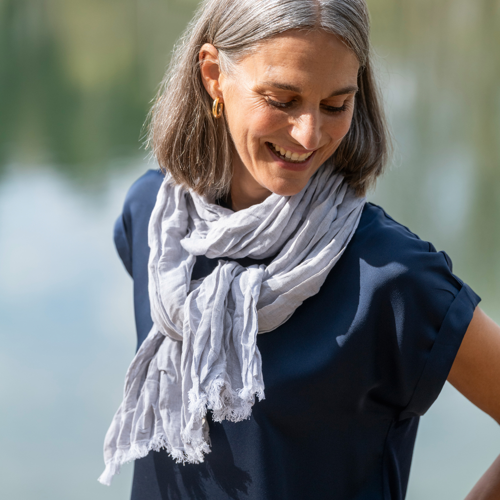 Skila Leinen-Baumwollschal Off/White - 2 Skila Leinen-Baumwollschal Off/White - 2