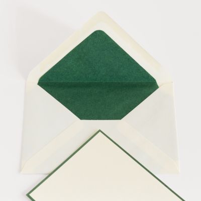 25 A6 Karten & Umschläge Crown Mill Creme/Grün