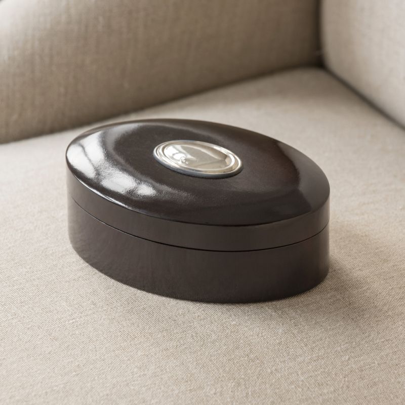 CAF Lederdose oval - 2