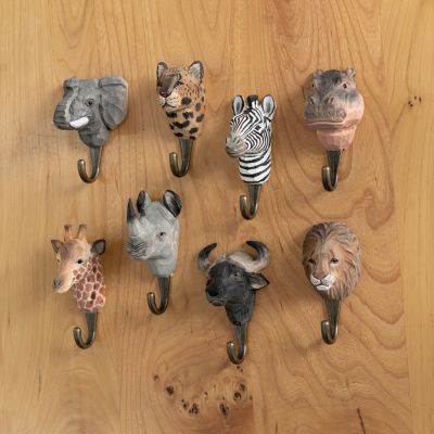 Handgeschnitzter Kleiderhaken Safari