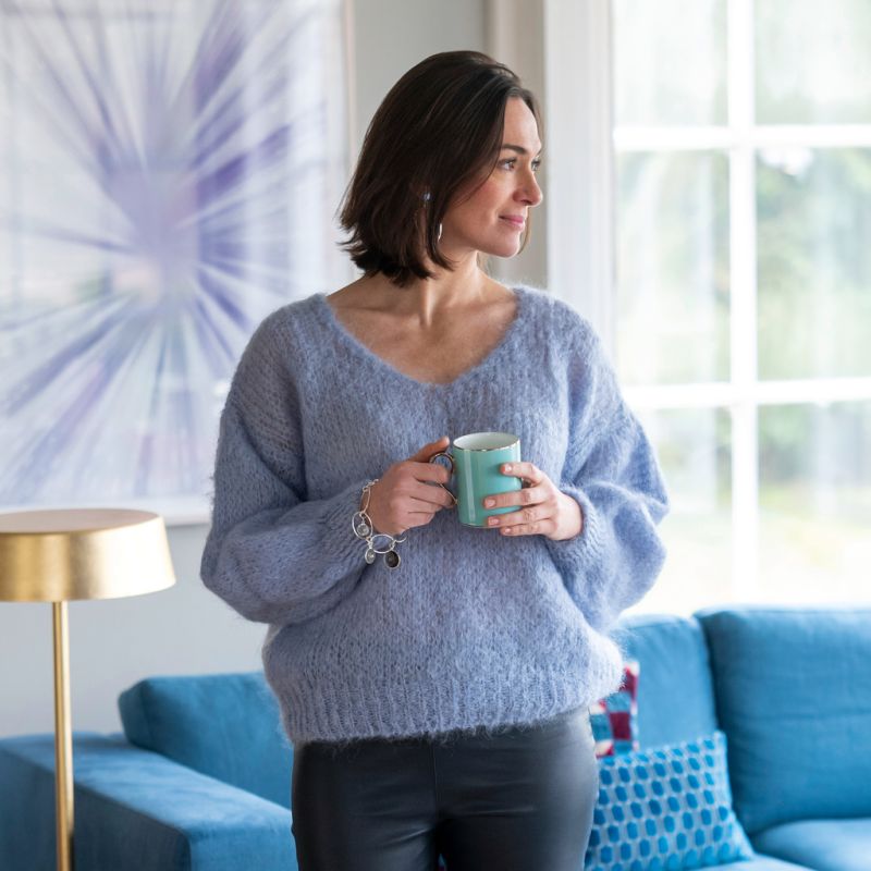 Americandreams Mohair-Pullover Milana Hellblau S