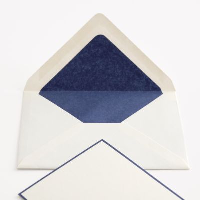25 A5 Briefbögen & Umschläge Crown Mill Creme/Blau