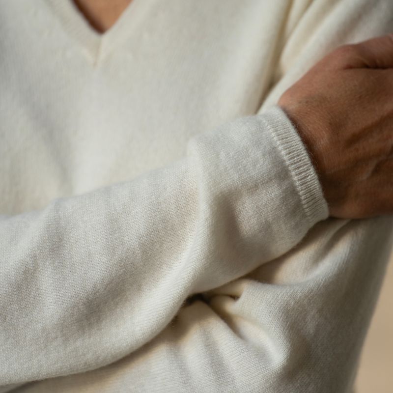 William Lockie X Torquato V-Ausschnitt Kaschmir White XL - 3