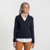 William Lockie X Torquato V-Ausschnitt Kaschmir Navy XL