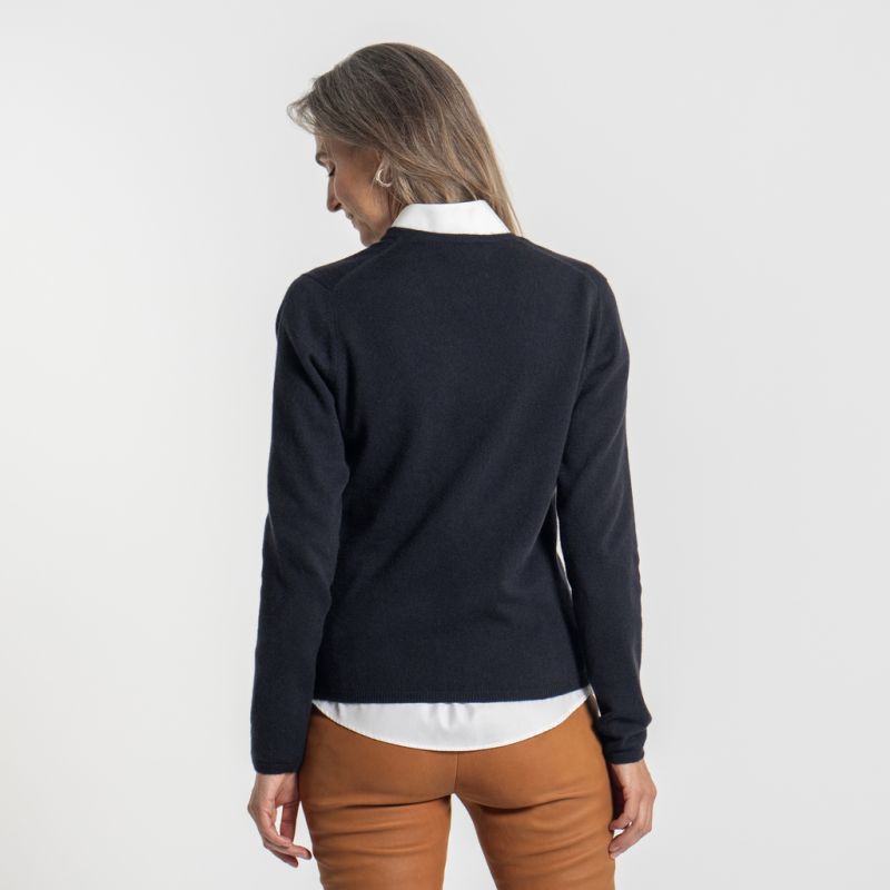William Lockie X Torquato V-Ausschnitt Kaschmir Navy M - 2
